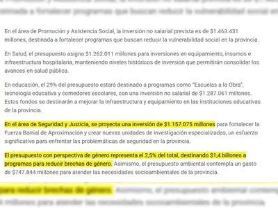 Prioridades de Kicillof, el feminista: 1.4 billones de pesos en políticas de género y no en Seguridad