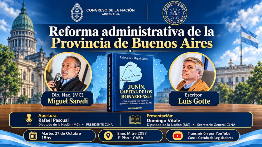 Miguel Saredi presentará “Junín, Capital de los Bonaerenses” y pondrá el foco en las desigualdades del Conurbano