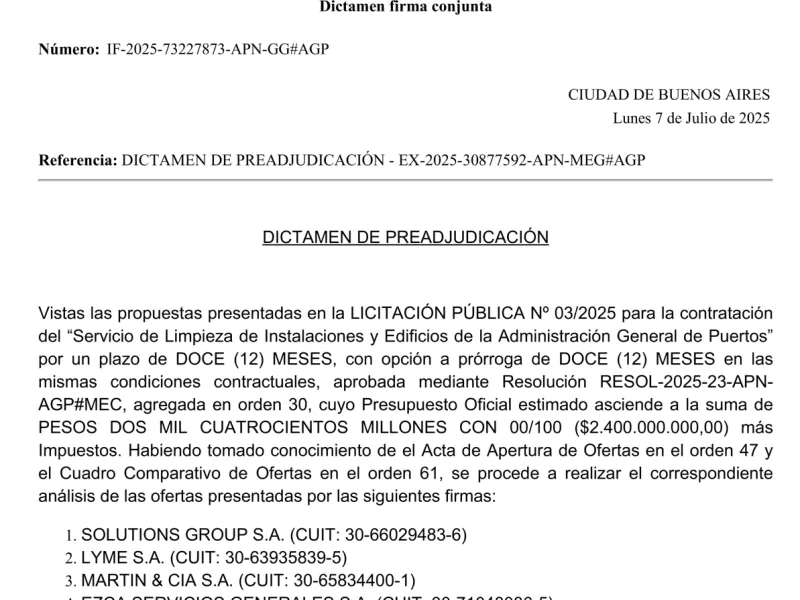 Escándalo en la AGP: licitación dudosa y denuncias laborales