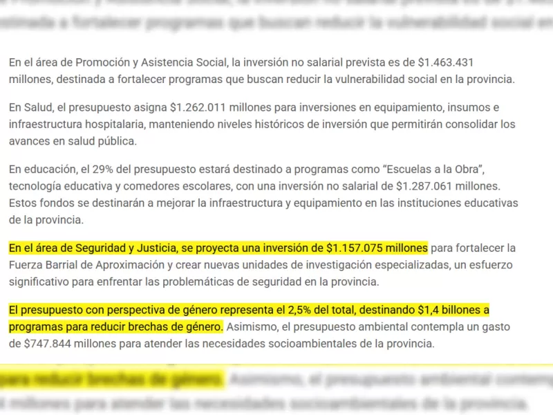 Prioridades de Kicillof, el feminista: 1.4 billones de pesos en políticas de género y no en Seguridad
