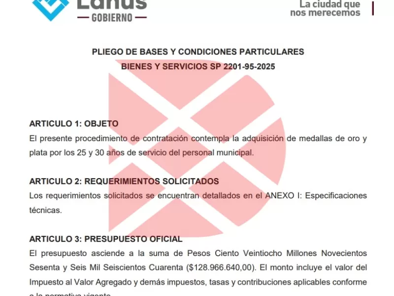 Polémica en Lanús: Julián Álvarez destinará más de $128 millones en medallas para empleados municipales