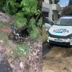 La Plata: quisieron escapar de la Polic&iacute;a en moto y terminaron dentro de un zanj&oacute;n
